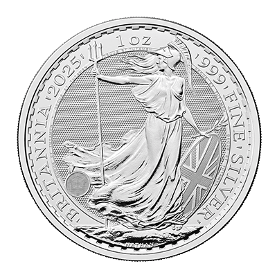 A picture of a 1 oz Silver Britannia Coin (2025)